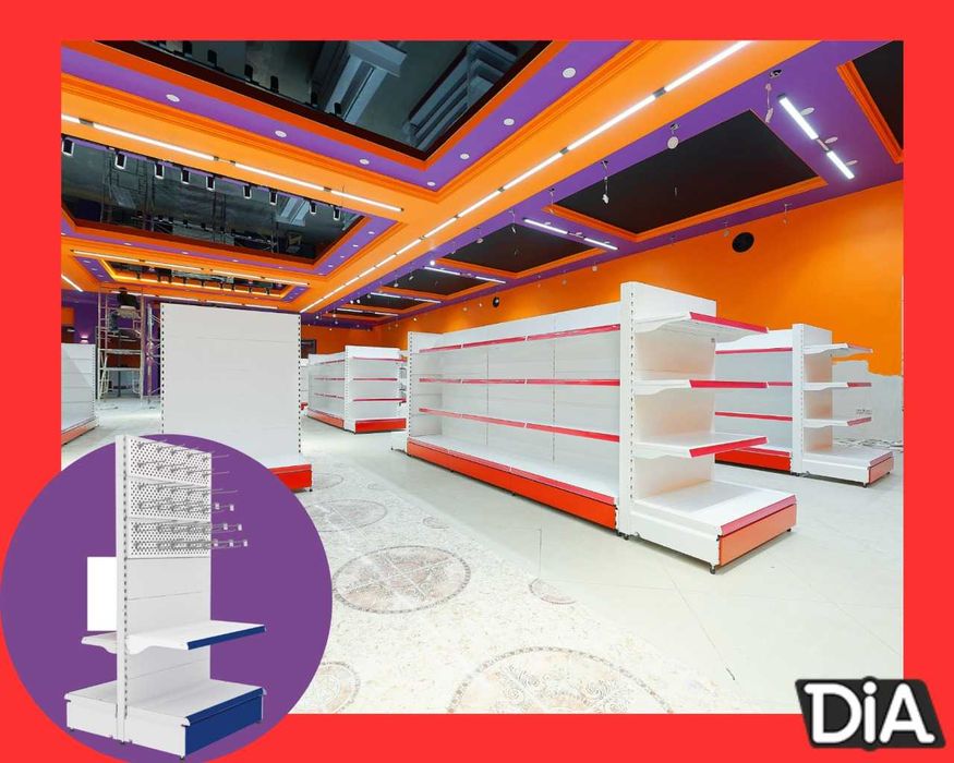 Металлический стеллаж для магазина