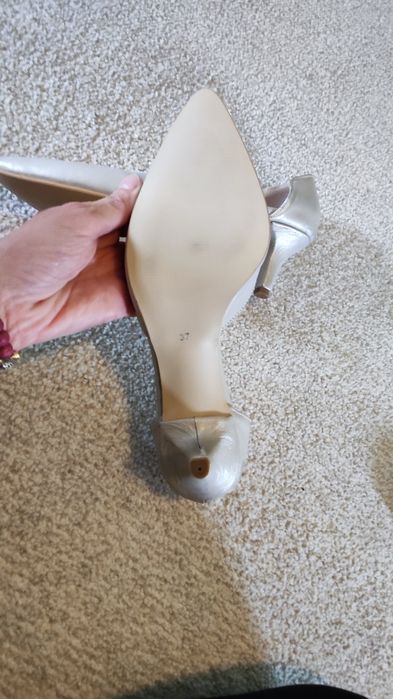 Pantofi piele sidefați auriu măsura 37