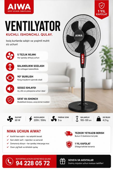 AIWA Ventilyatorilari Xalq ishonchida
