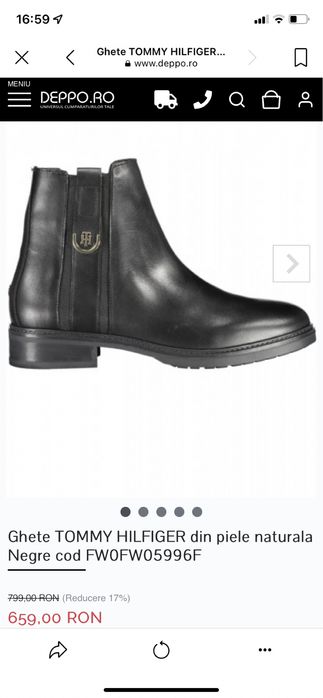 Botine Tommy Hilfiger, 39