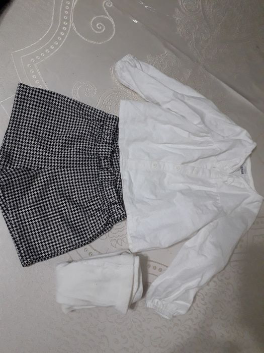 Тройка для девочек рубашка шорты колготки