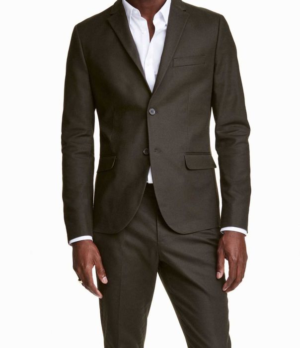 costum H&M mar. 50/52 verde inchis nou, cu eticheta, talie=90/100 cm.