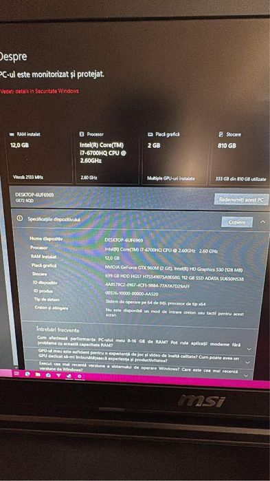 vand sau schimb laptop de gaming