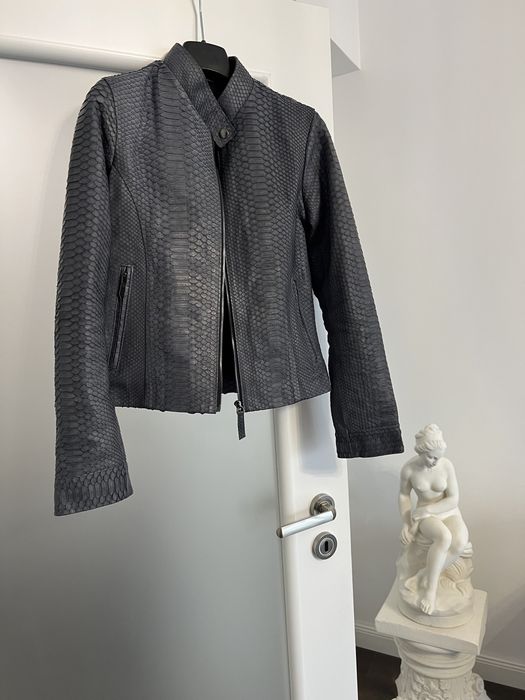 Geaca piele piton 100%, Luxury,dama,gri inchis mat,Xs/S,impecabil,noua