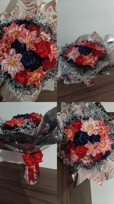 Buchet din flori de satin