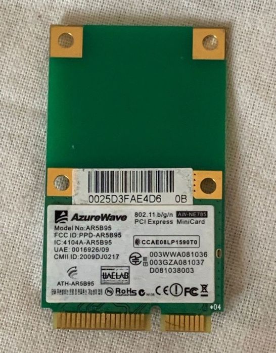 WiFi  AW-NE785,AW-NB130H,QCWB335,AW-NB274NF,RTL8821 si 8260NGW