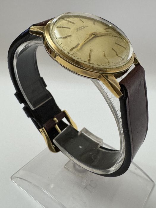 Rar! Ceas Junghans Chronometer. Mecanic, placat aur.