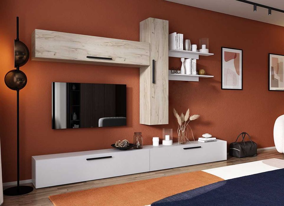 Living Pati 062 - Mobila Sufragerie Stejar + Alb