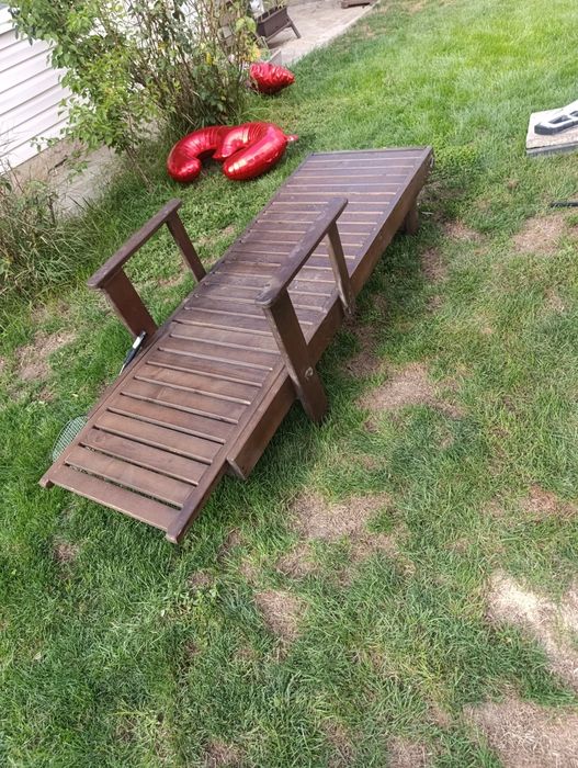 Качествен шезлонг от масив - 200см дължина + подарък