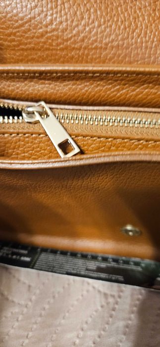 Дамска чанта от естествена кожа в кафяв цвят