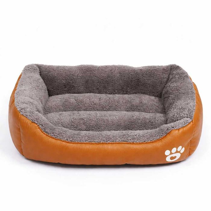 Легло за голямо куче с лапичка ХХЛ кафява кожа