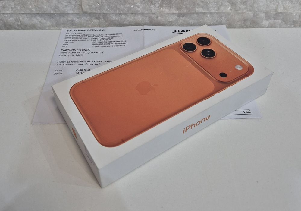 iPhone 17 Pro Max 512GB. SIGILAT ! 2 Ani Garantie