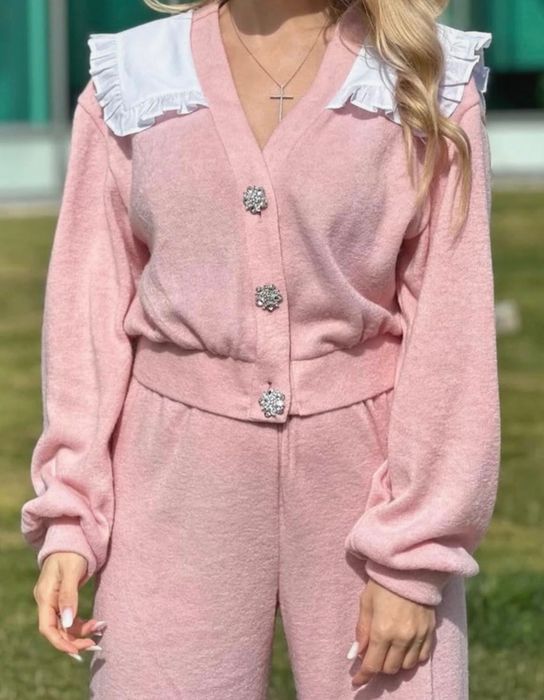 Set compleu tricot fin nasturi bijuterie