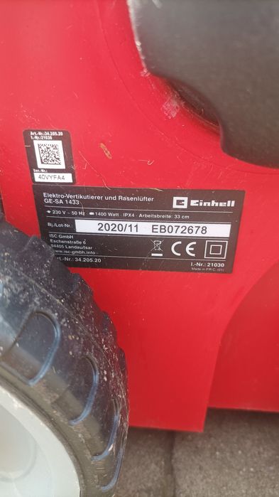 Scarificator aerator electric