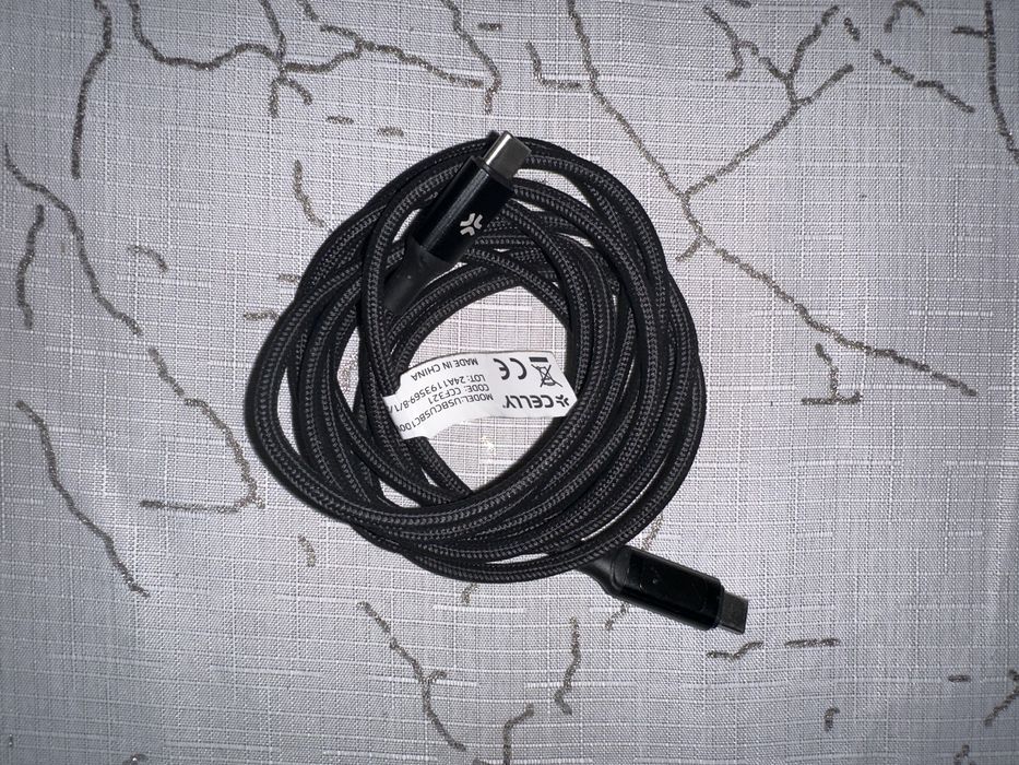 Cablu Celly 100W USB C la USB C cu ecran