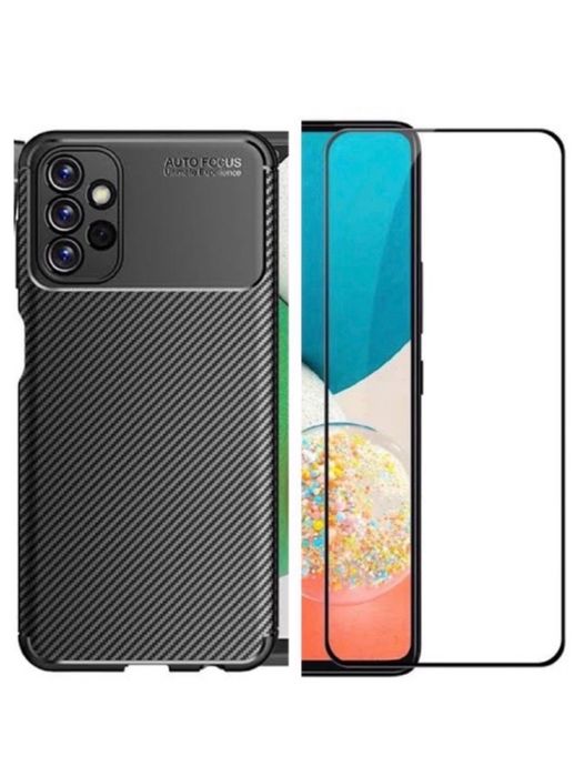 Husa Blak Carbon Silicon +Folie Sticla Samsung A12/A13/A23/A15/A25/A16