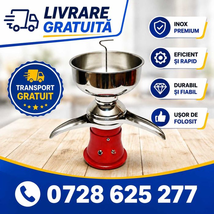 Separator lapte smantana electric profesional 50L/h inox 5L degresare transport gratuit 999 RON