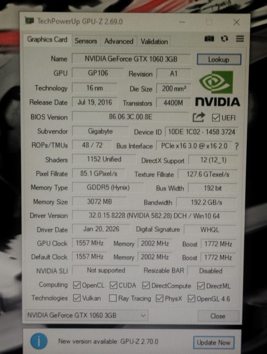 Продам Gtx 1060 3gb срочно