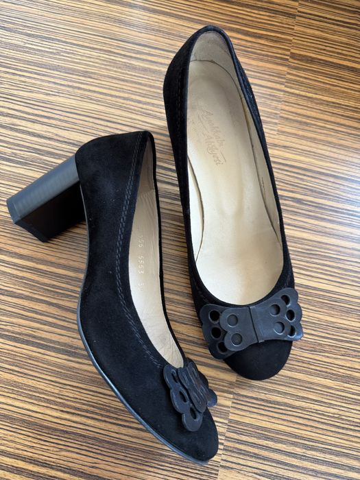 Pantofi eleganți damă, piele intoarsă, birou/office mărimea 38