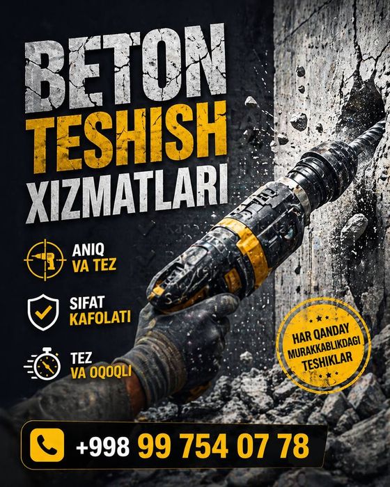 Almazni bur. Beton teshish