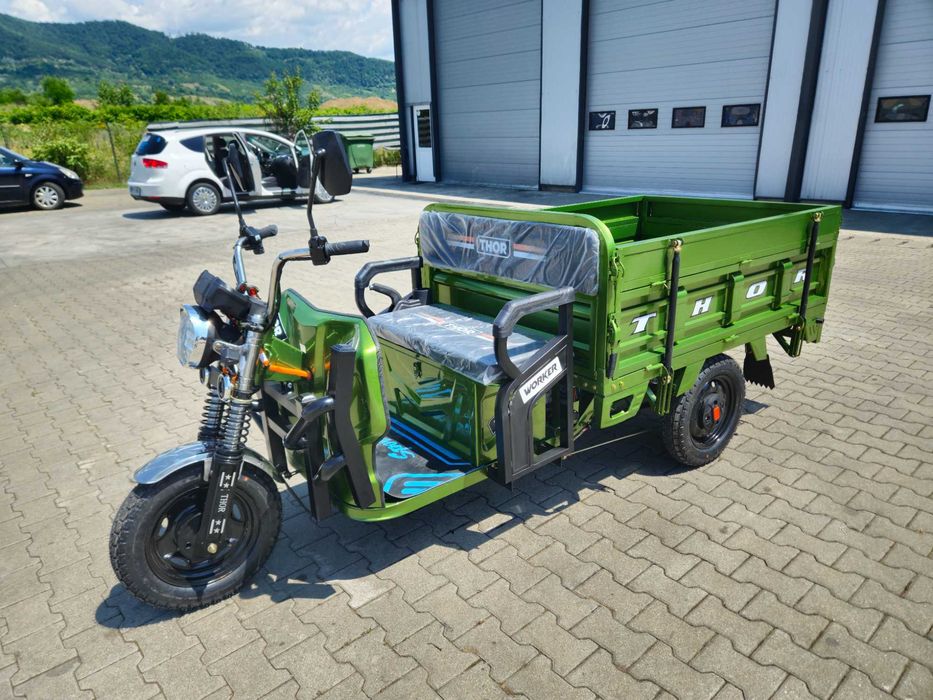 Triciclu electric nou THOR WORKER 1000W cu bena Agramix