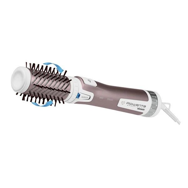 Perie rotativa ROWENTA Brush Activ Premium Care CF9540F0, 1000W, 2 viteze, 2 trepte temperatura, Invelis Keratina, alb-roz prafuit