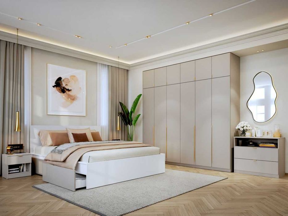 Dulap dormitor haine Inalt Bej/casmir 246 cm Auris C1