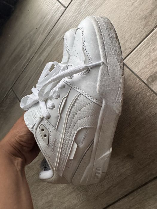 Sneakersi albi piele naturala 41