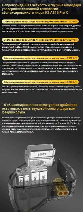 Новые запечатанные проводные наушники KZ AS16 Pro X