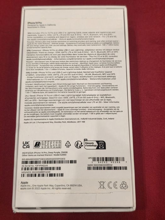 Vand iPhone 14 Pro 256gb Purple