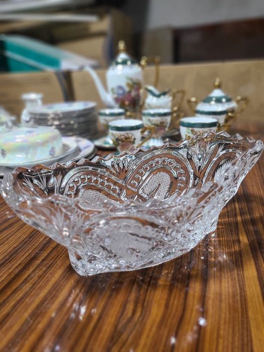 Чаша из хрустального стекла винтажной огранки для сладкая