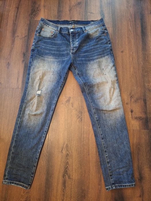 Purpe jeans albaștri