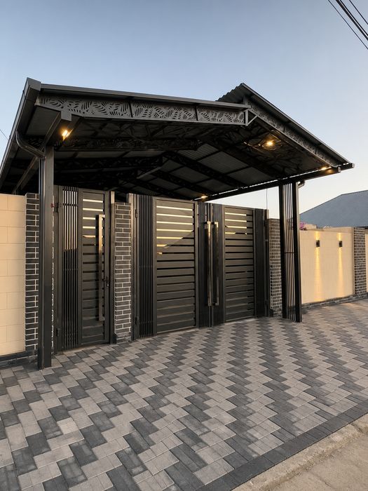 Навес навес хай-тек  ворота хай-тек