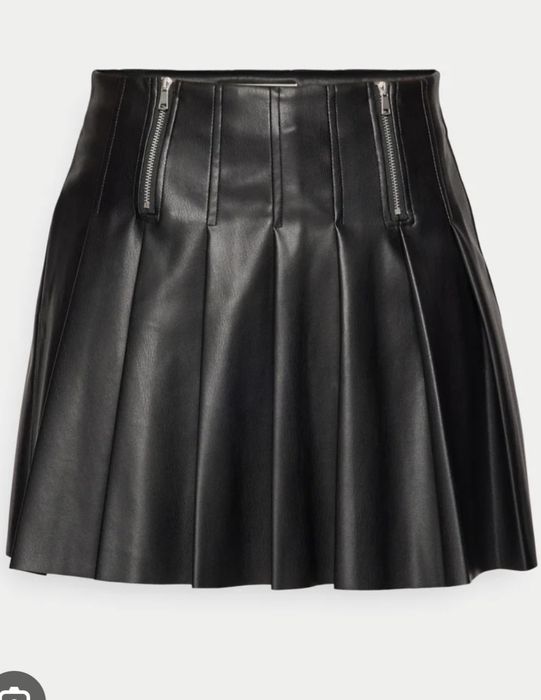 Черна кожена пола zara