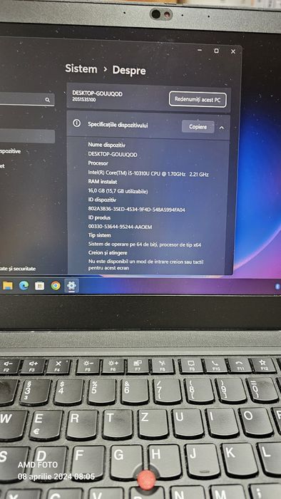Laptop LENOVO T14 ThinkPad - i5 8giga ram 256 SSD IMPECABIL cutie inc