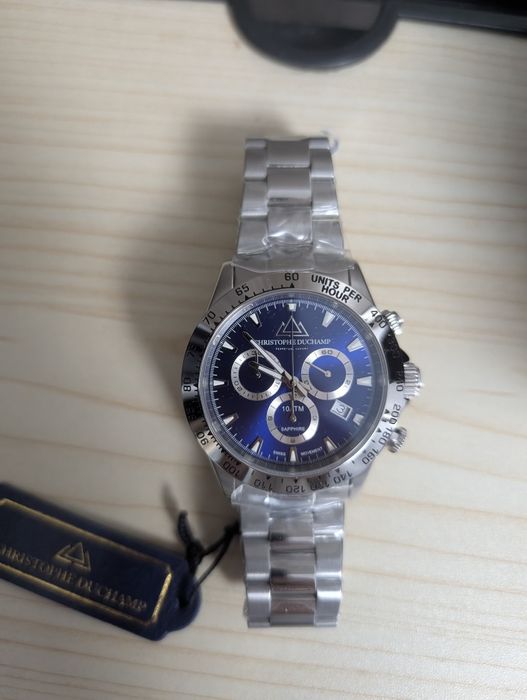 Christophe Duchamp Grand Mont Chronograph Argintiu Nou cu Garanție