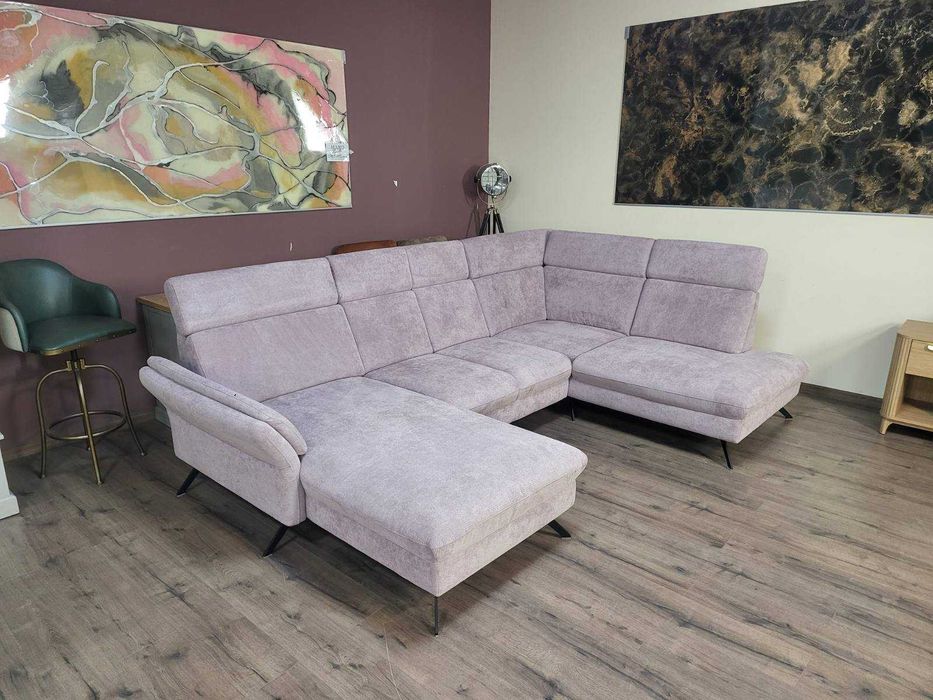 П- образен ъглов диван от плат MM-ZE1162 - цвят люляк