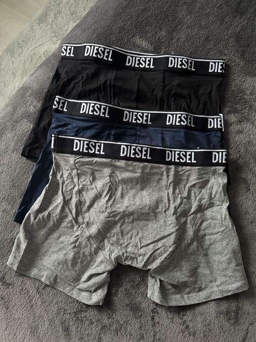 Diesel set 3 boxeri lungi negru-bleumarin-gri marimea S noi originali