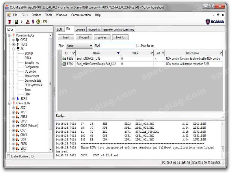 Scania XCOM EGR/AdBlue OFF и др.