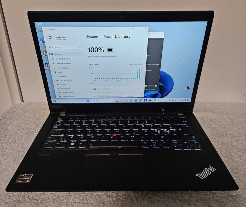 laptop 14" lenovo thinkpad t14 ryzen 5 pro 4650u 8gb ram 128 gb ssd