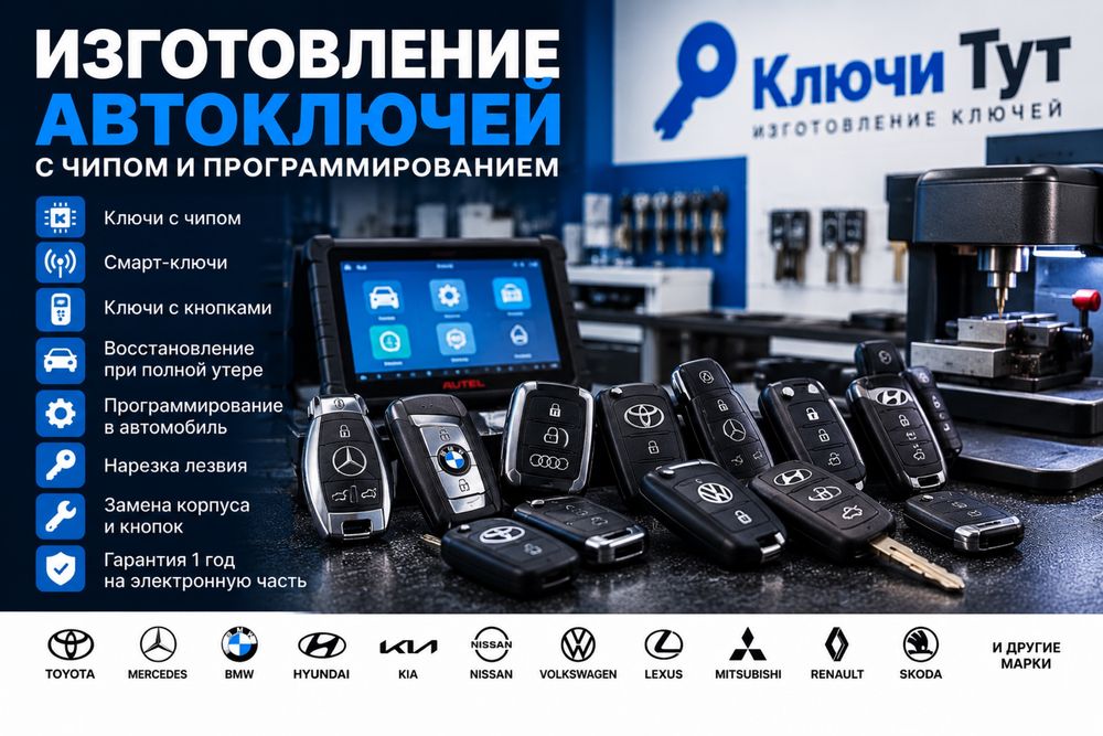 Изготовление чип-ключей для автомобиля | Программирование