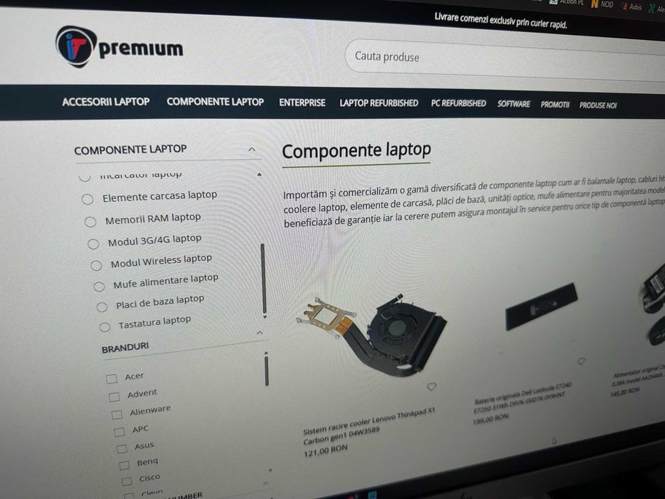 afacere magazin online cu stoc inclus componente accesorii laptop 1000 produse cu doar 53ron tva inclus/bucata posib transport factura tva inclus