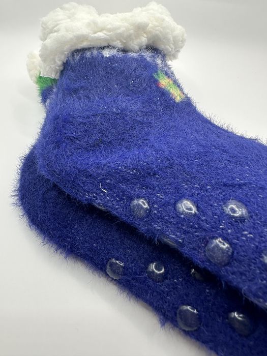 Sosete cu motive de Craciun pentru copii Lungi imblanite Antiderapante