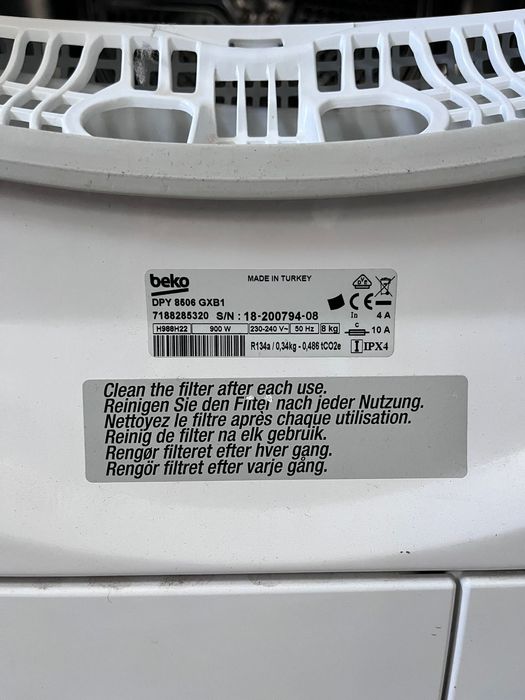 Uscător de Rufe Beko cu Pompă de Căldură, 8 Kg, Clasa A+++