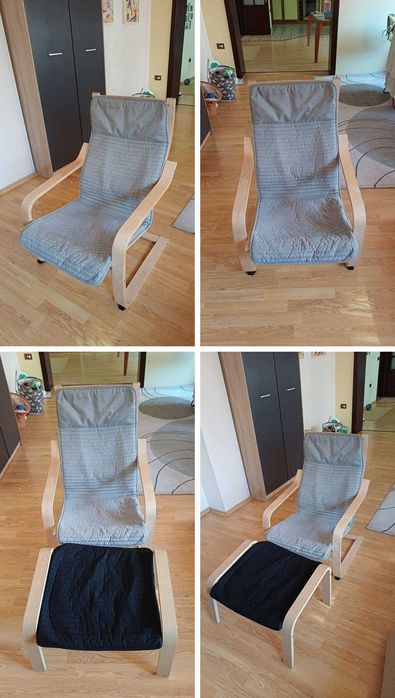 Стол IKEA POÄNG с табуретка