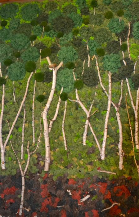 Зелена ДЕКОРАТИВНА СТЕНА от Скандинавски мъх „Гора“