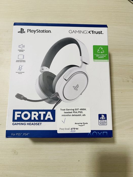 Căști PS4/PS5/PC - Trust Gaming GHXT 498W, Microfon Detașabil