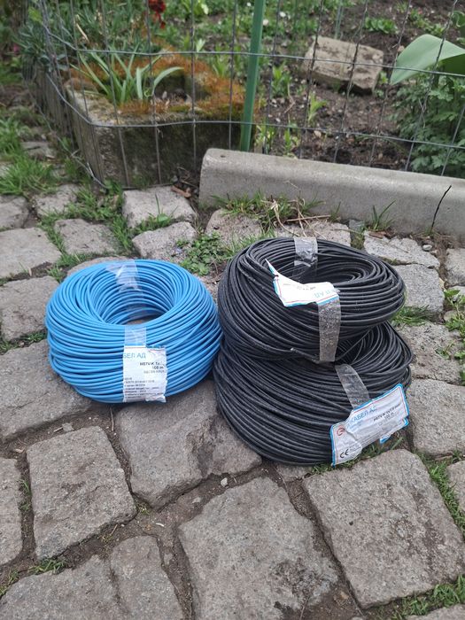 Кабел H07V-K 1.5 мм, 100 м, нов – 30 лв имам над 15км