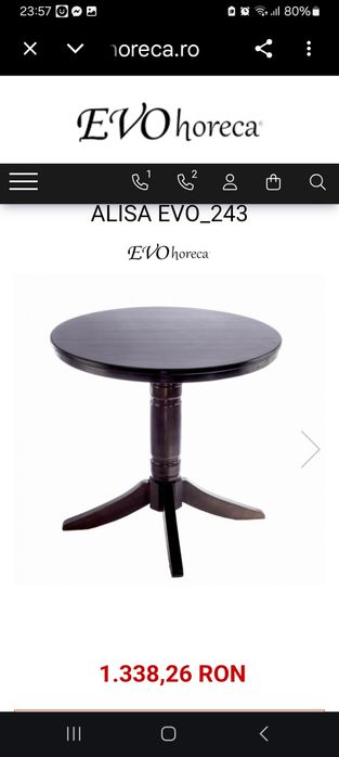 Masa rotunda din lemn masiv