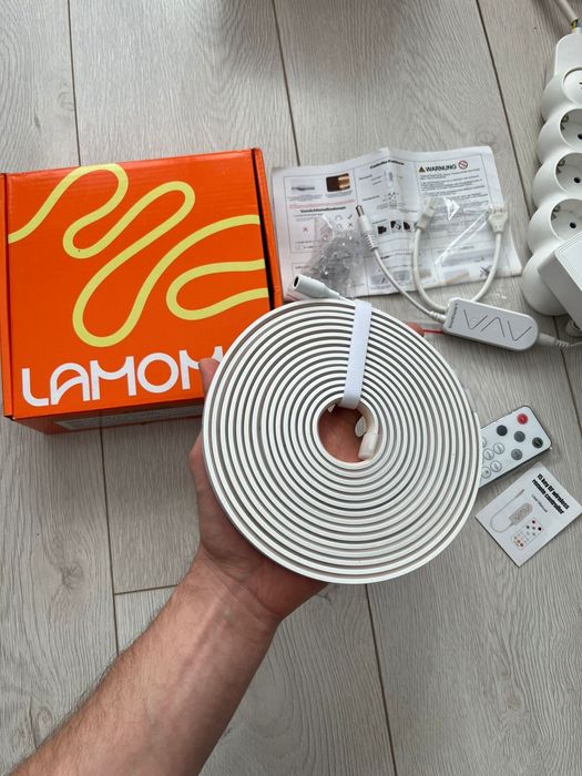 Banda Led waterproof siliconata Lamomo 5m culoare calda cu reglaj